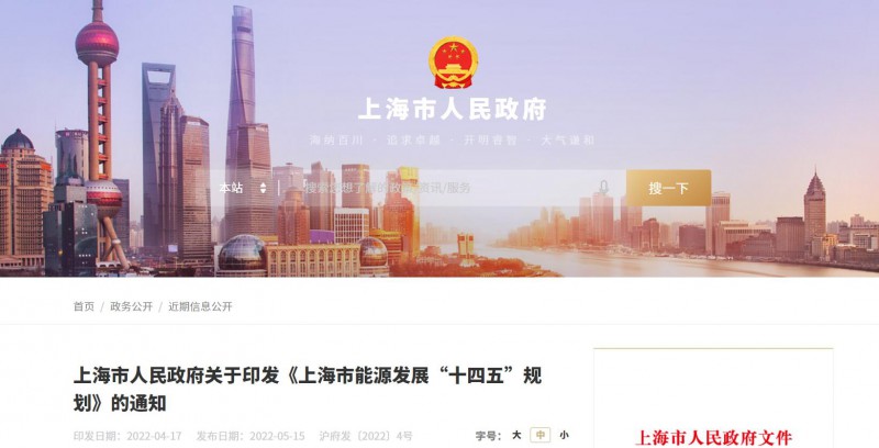 光伏新增2.7GW！上海市印發(fā)能源“十四五”規(guī)劃！