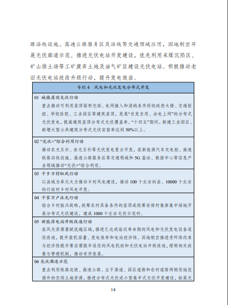 發(fā)改委、能源局等九部委聯(lián)合印發(fā)發(fā)布“十四五”可再生能源規(guī)劃！