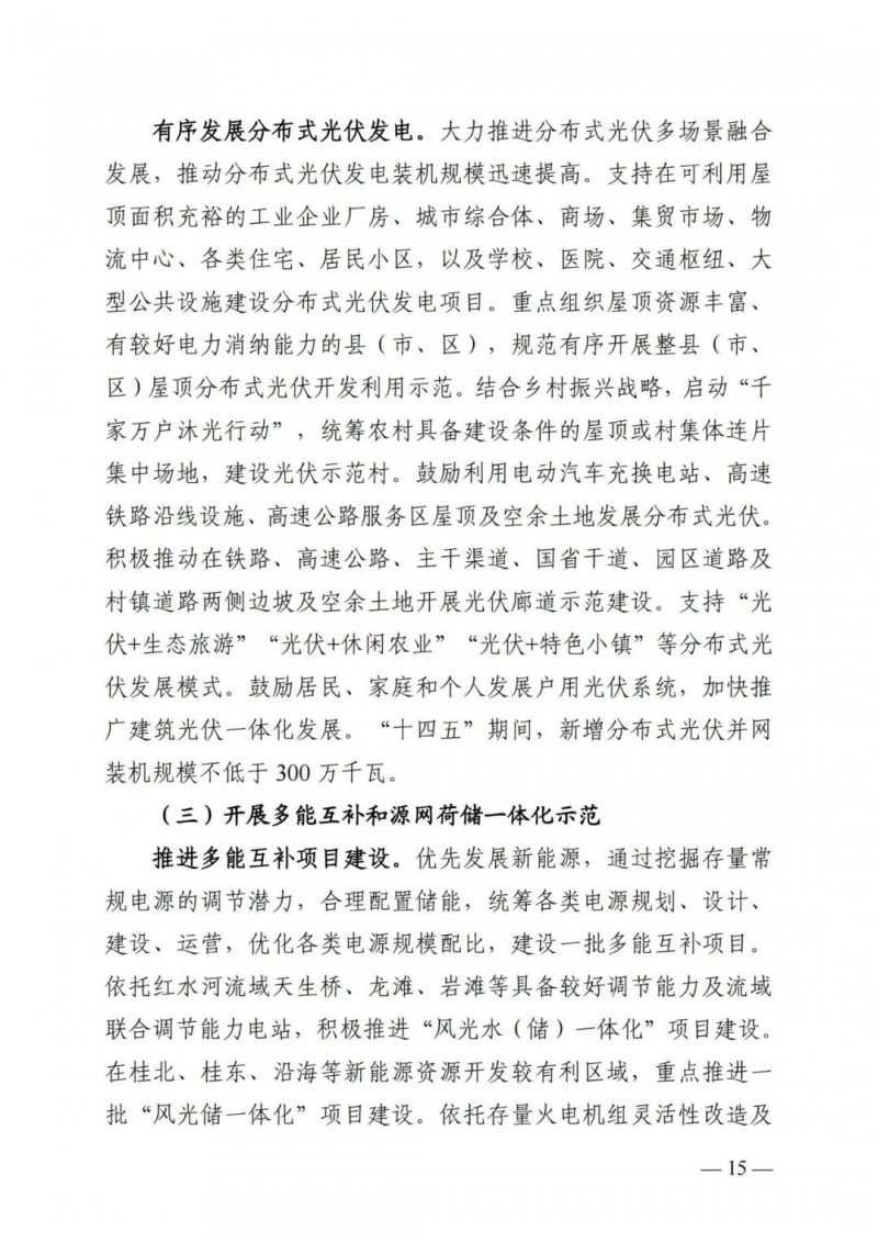 廣西“十四五”規(guī)劃：大力發(fā)展光伏發(fā)電，到2025年新增光伏裝機(jī)15GW！