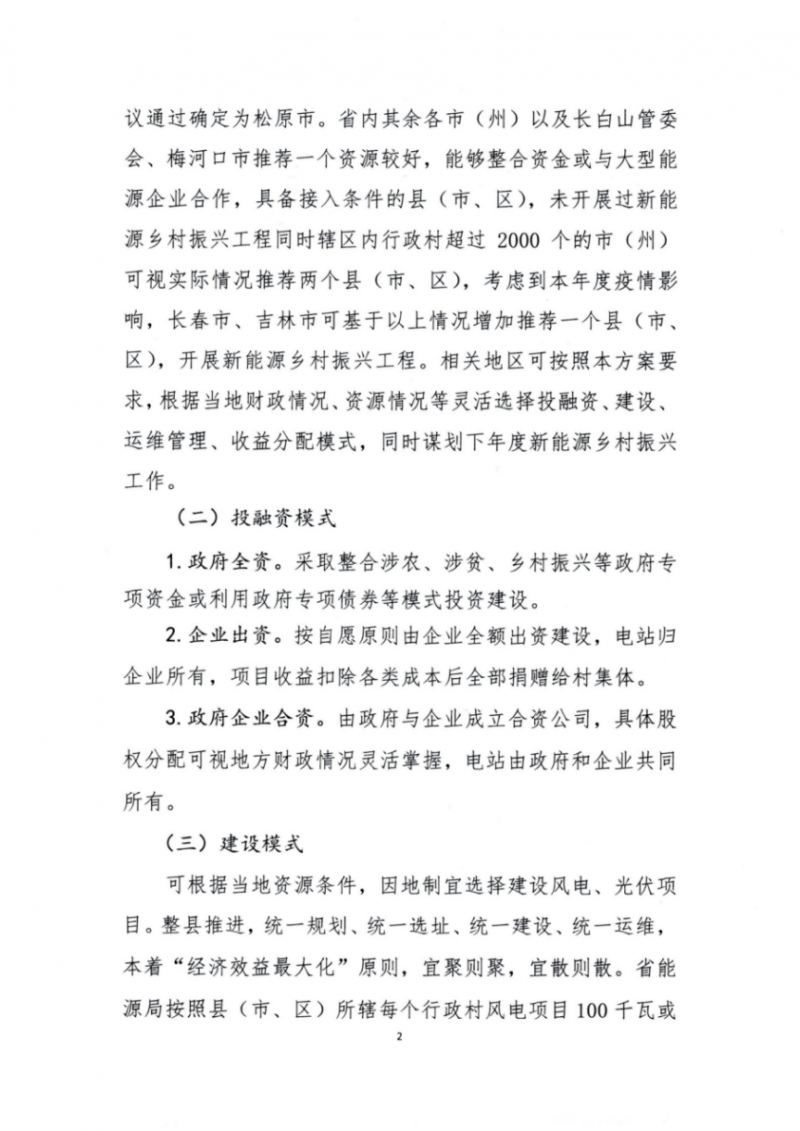 吉林省能源局發(fā)布全國首個出臺的省級“新能源+鄉(xiāng)村振興”方案！